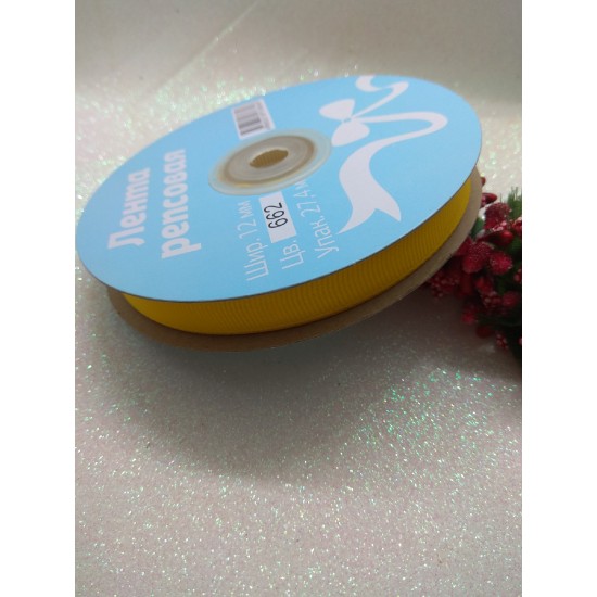 Лента репсовая однотонная 1,2 см*27,4 м (цв. абрикосовый), цена за катушку